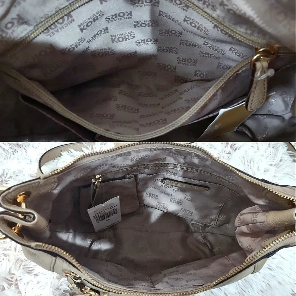 Michael Kors Bisque Pebble Embossed Satchel